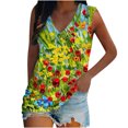 thumbnail image 1 of Camiseta holgada sin mangas con cuello redondo y estampado de flores informales de verano para mujer Pompotops  lopia994404, 1 of 5