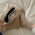 thumbnail image 3 of Calcetines de otoño-invierno para mujer, de tubo medio hasta el tobillo, gruesos, de punto, de alta elasticidad, de color sólido, suaves, cálidos, antideslizantes, sin olor, calcetines deportivos de, 3 of 8