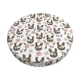 thumbnail image 1 of Disketp Flowe Rooster Funda Redonda para Taburete, Funda de Cojín para Silla de Bar Suave y Elástica-14 inch, 1 of 7