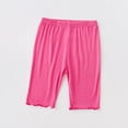 thumbnail image 3 of Ticikt Girls' Capri Leggings, Candy Color Ruffle Kids Stretchy Half-Length Pants,Hot Pink,Size:7-8 Years, 3 of 6