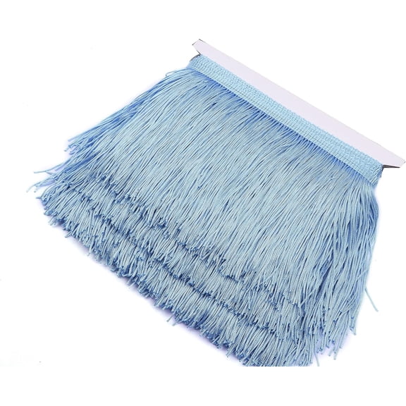 YYCRAFT 10 Yards 6 Inch Wide Tassel Curtain Fringe Trim by The Yard for DIY Sewing Crafts Clothing Curtains Decoration-Blue