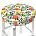 thumbnail image 3 of Wukai Housses de Chaise de Bar Rétro, Housses de Tabouret Rondes, Housses de Tabouret Rondes Extensibles, Housses de Coussin Lavables pour 11-14 Pouces-14 Pouces, 3 of 7