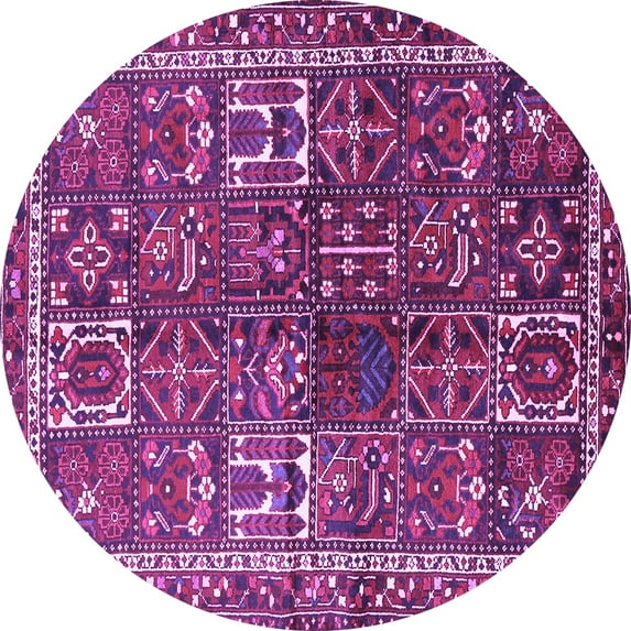 Ahgly Company Indoor Round Persian Purple Traditional Area Rugs, 7' Round