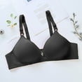 thumbnail image 2 of Comfy Sports Bras for Women Full Cup No Underwire Cotton Breathable Underwear V-Neck No Underwire Bra Feature Hook and Eye Closure No Underwire Bra Style Y-172 , Black XL, 2 of 3