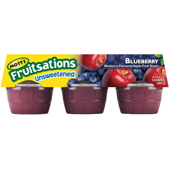 Mott’s Fruitsations Unsweetened Blueberry Delight Apple Sauce, 6 x 113 g
