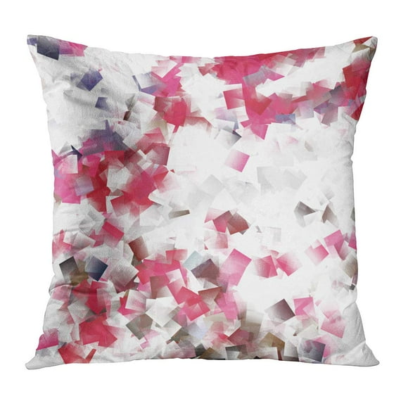 BOSDECO Gray Black Abstract Red and White Cubes Pattern Color Effect Geometric Puzzle Blank Pillow Case Pillow Cover 20x20 inch
