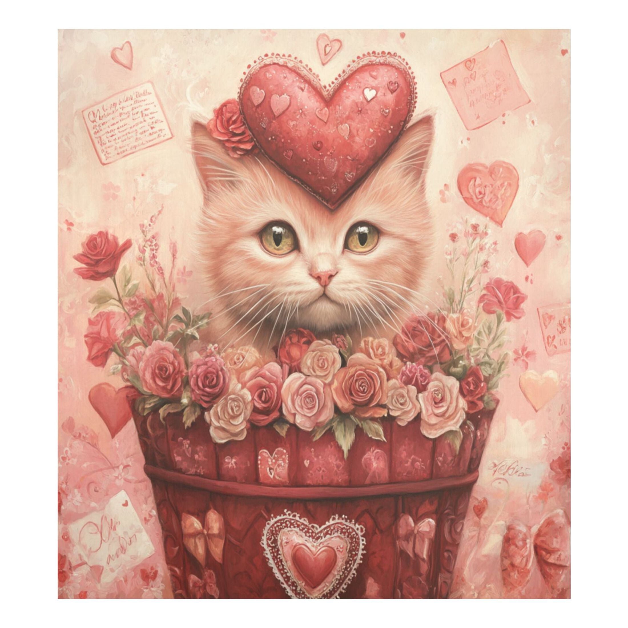 Qxltty Red Basket Cat Magnetic Dishwasher Sticker Refrigerator Cover Washing Machine Panel Kitchen Appliance Decoration 23×26in