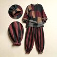 thumbnail image 7 of PNTUTB Fashion Women's Color Block Two Piece Set Crew Neck Long Sleeve Top Harem Pants Loose Casual Comfort Trendy Outfit Sets, 7 of 7