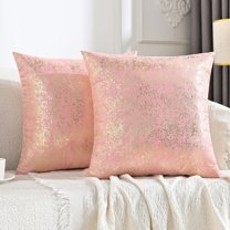 18x18 Inch Decorative Throw Pillow Cover, Shiny Metallic Look Fabric, Eye-Catching Accent for Sofa Couch or Living Room