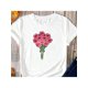 thumbnail image 2 of Valentine's Day Flower Print T-Shirt For Men And Women Round Neck Cotton Short Sleeve Sports T-ShirtCamisetas de verano para mujer, manga corta, cuello redondo, casual, lindo, con gráficos, camisetas, 2 of 7