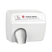 World Dryer Model A Durable 208-240 Volt Hand Dryer in Steel White