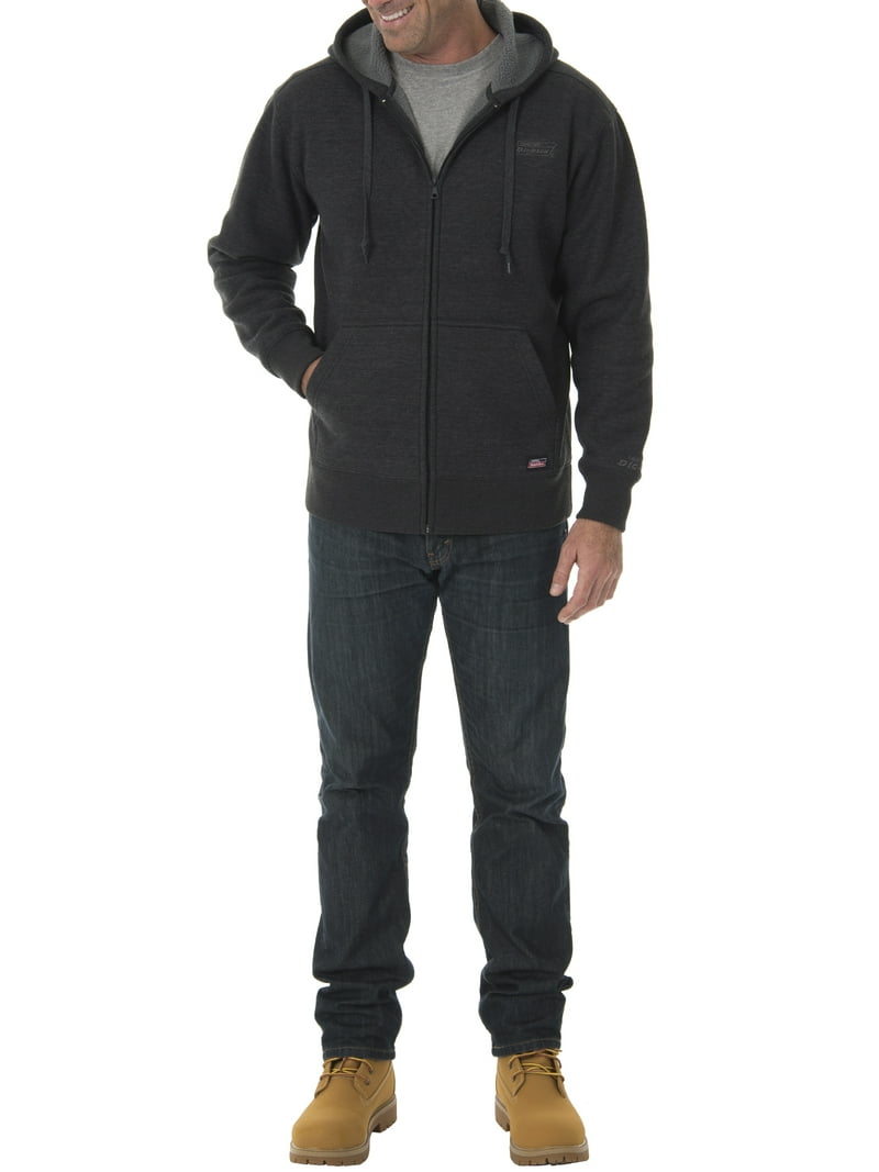 Genuine Dickies Men's Full Zip Thermal Hoodie with Warm Sherpa