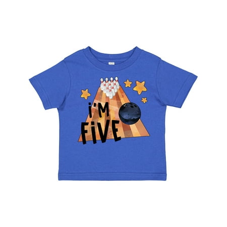 

Inktastic I m Five Bowling Ball and Pins 5th Birthday Gift Toddler Boy or Toddler Girl T-Shirt