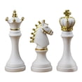 thumbnail image 1 of 3 Pièces Moderne Internationale Statue d'Échecs Décoration à la Maison Cadeau de Collection Blanc, 1 of 8