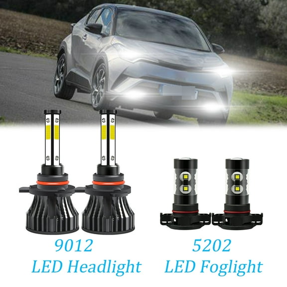 For Toyota C-HR/CHR/CH-R 2018 2019 6000K LED Headlight Bulbs Fog Light 9012 5202