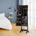 thumbnail image 2 of Gymax 4 Tilting Position Jewelry Organizer Vanity Box w/ Full Length Mirror Black, 2 of 6