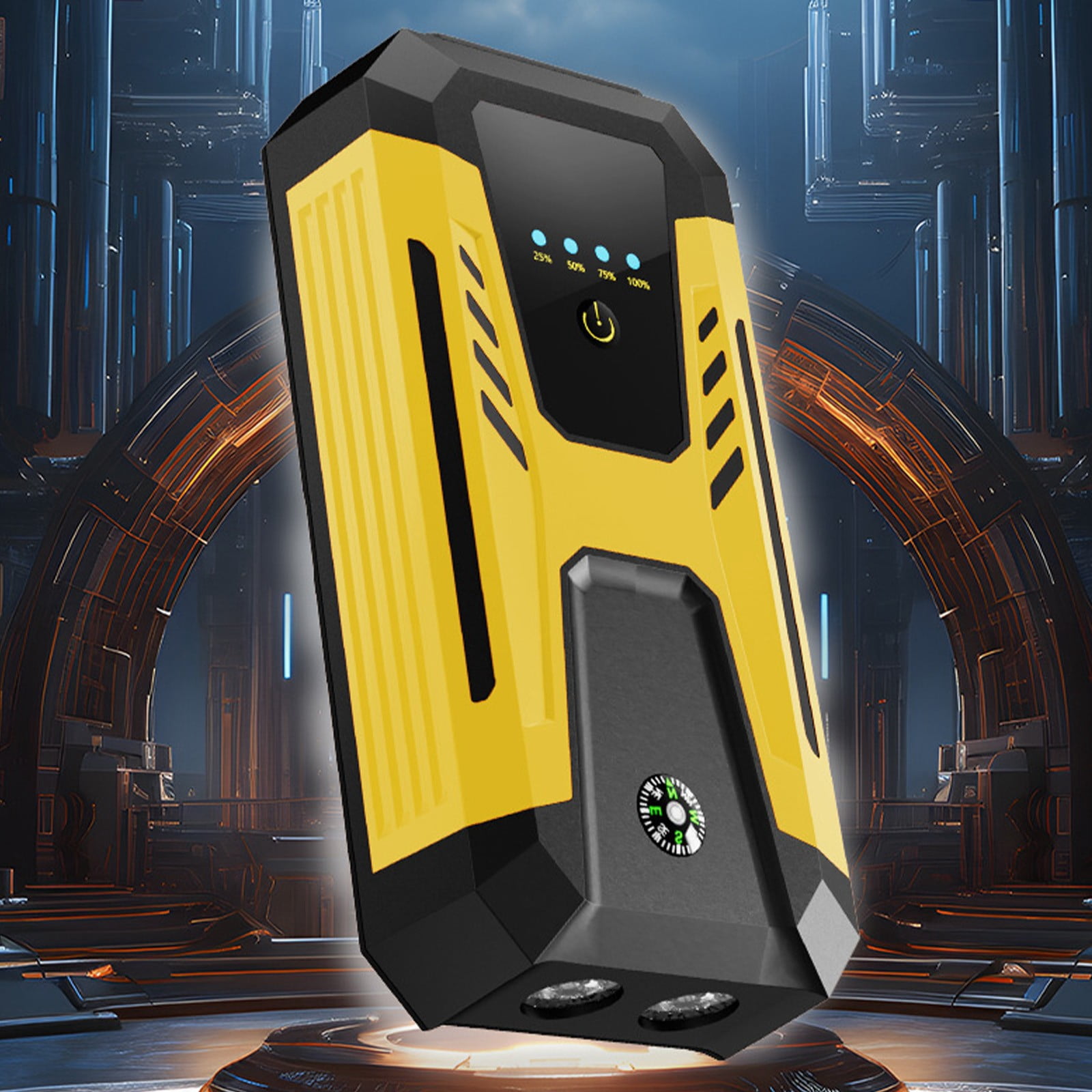 ddioayh Car Jump Starter 22200mAh Portable Power Bank with Waterproof Design, 12V Emergency Car Battery Booster for Outdoor Use, Yellow Car Power Kit (18x8.5x4.2cm)