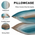 thumbnail image 4 of Teal Brown Ombre Outdoor Pillow Covers 16x16 Inch Throw Pillow Covers Set of 2 Waterproof Decorative Pillow Cases Vintage Country Wooden Cushion Covers for Patio Furniture Garden Couch Sofa, 4 of 8