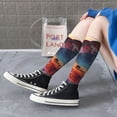 thumbnail image 3 of Lsque Cultural Silhouette Journey Printed Crew Socks Men's Women's LightWeight Thin Casual Calf Socks ,Knee High Socks,Cotton Socks, 3 of 9