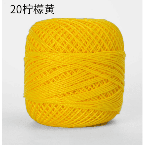Zhuge 3 Skeins 50g Fine-Spun Pure Cotton Crochet Thread, Soft Yarn for Crochet & Hand Weaving, lemon Yellow