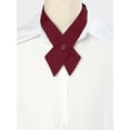 thumbnail image 5 of INSPIRE CHIC Women's Adjustable Criss-Cross Bow Ties Solid Snap Button Neck Tie for School Uniform Burgundy One Size, 5 of 5