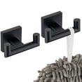 thumbnail image 1 of KOKOSIRI Robe Hook Bathroom Double Towel Coat Hooks Matte Black for Bath Kitchen Wall Mounted, 2 Pack Stainless Steel B1015BK-P2, 1 of 7