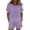Purple, variant on Zynoxe Womens Plus Size Short Sets Casual Cotton Linen Crew Neck Top and Shorts Matching Outfits with PocketsBlueS
