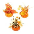 thumbnail image 3 of MarinaVida Halloween Decorations Artificial Pumpkin with Maple Leaves,Bright Orange Foam Pumpkin Clothing Maple Leaves Fall Autumn Decor for Office Bedroom Kitchen Party, 3 of 3