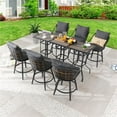thumbnail image 2 of Patio Festival Metal 9-Piece Outdoor High Seating Dining Set in Gray, 2 of 8