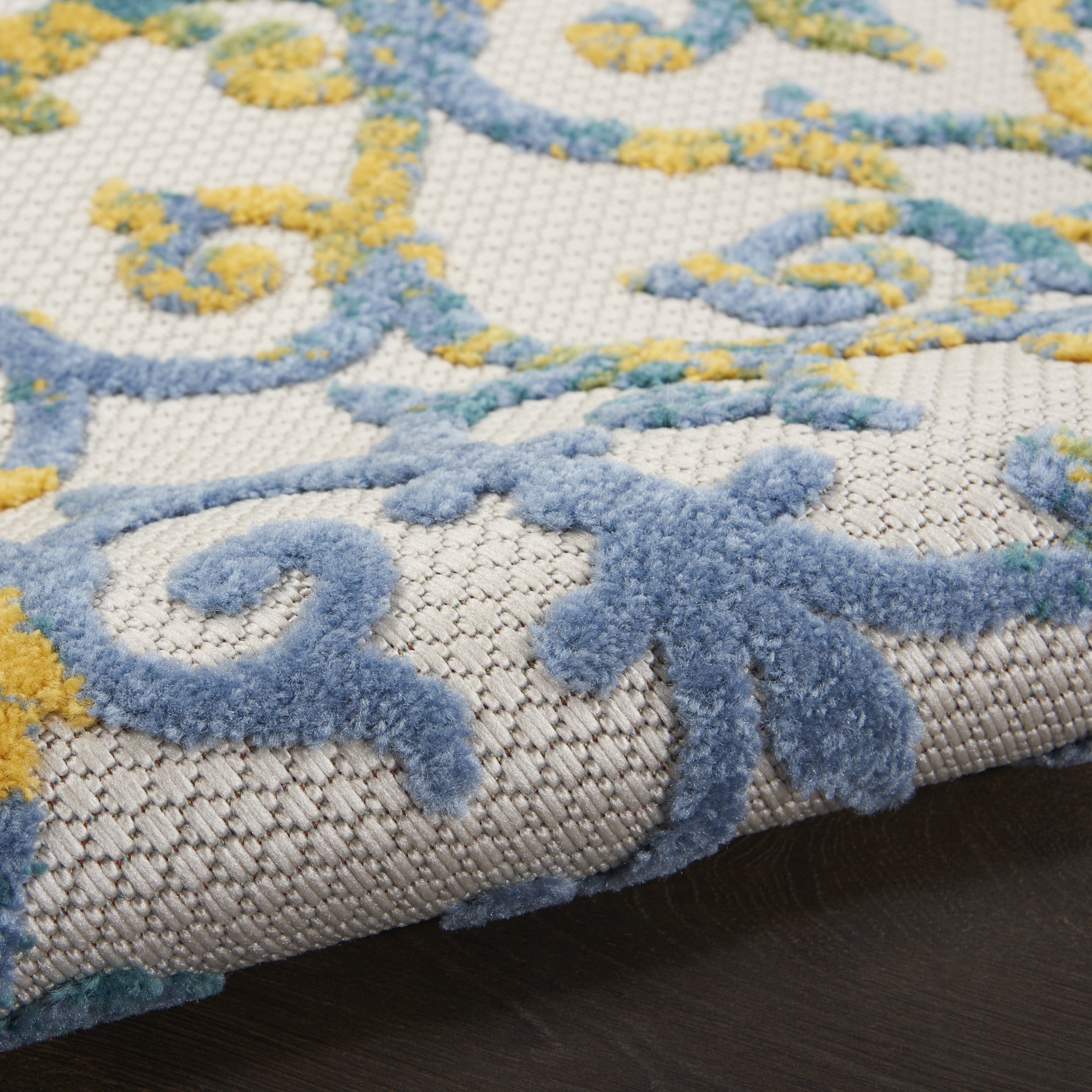 Nourison Aloha 2' x 3' Ivory Blue Outdoor Rug