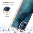 thumbnail image 5 of ELEHOLD for iPhone 12/iPhone 12 6.1 inch Marble Case, Clear Electroplated Frame Soft TPU Anti-Scratch Wear-Resistant Wireless Charging Slim Fit Transparent Case for iPhone 12/iPhone 12 Pro, Green, 5 of 5