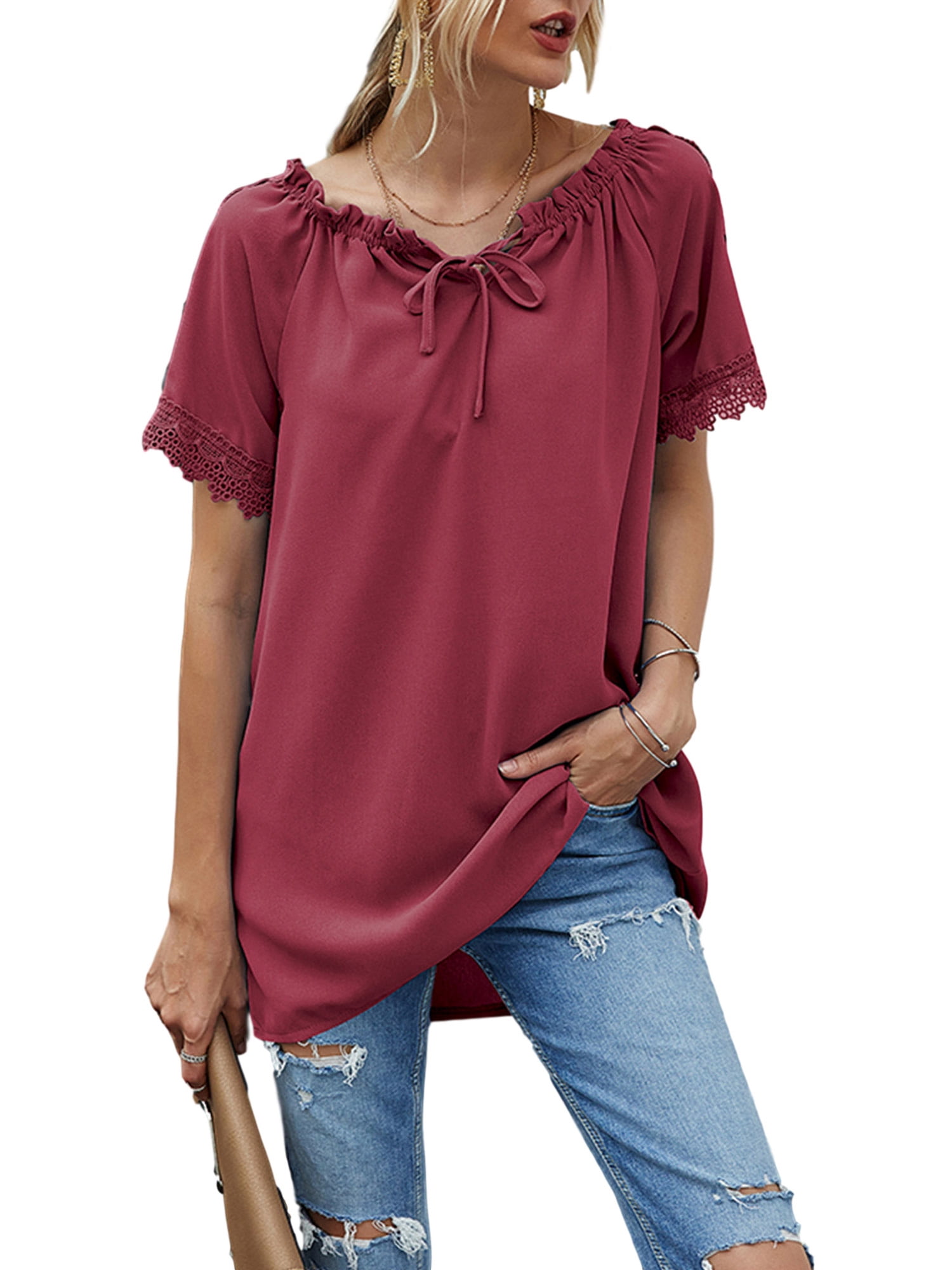 Selfieee Selfieee Women's Plus Size Tshirt Home Lounge Wear Off
