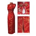thumbnail image 4 of 7Fairy Women's VTG Asian Red Long Chinese Wedding Dress Cheongsam Size 8 US, 4 of 4
