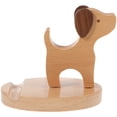 thumbnail image 1 of Soporte de madera para teléfono móvil con forma de perro, creativo, para escritorio (caqui), 1 of 8