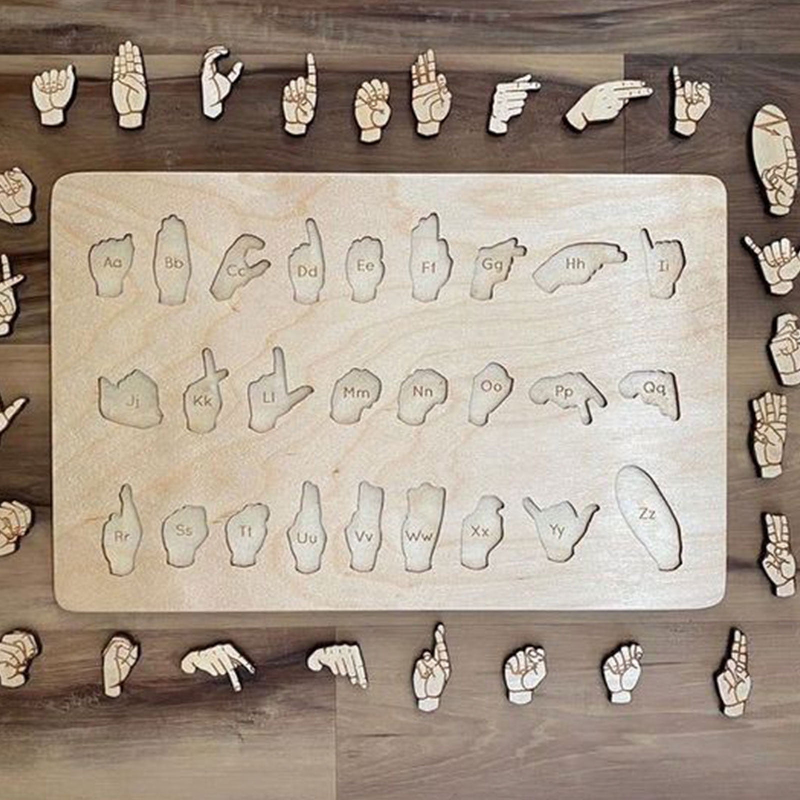 Sign Language Puzzle Board Letter Sign Language Learning Board Wooden sign-language-puzzle-board-letter-sign-language-learning-board-wooden