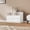 White-Side Cabinet Pack of Two, variant on 19.7"W White Nightstand with Storage, Wooden Bedside Table with 2 Drawers and Open Shelf , Modern Small Dresser End Table for Bedroom and Living Room, Pack of Two