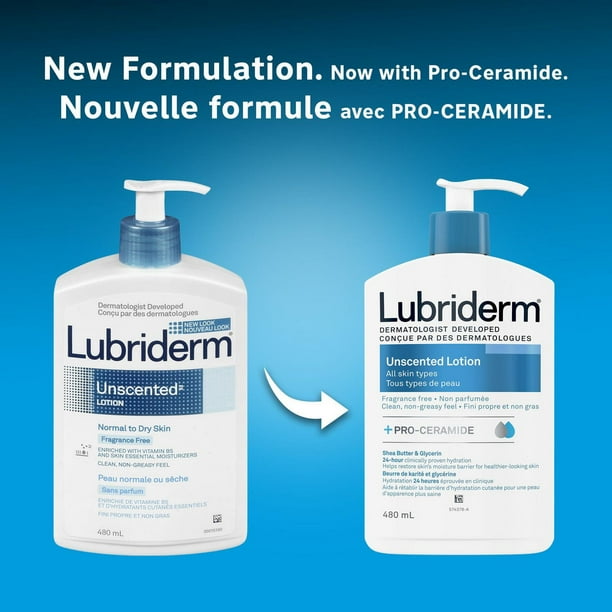 Lubriderm Unscented Lotion 710ml 2本セット Lubriderm Unscented Lotion, Shea Butter and Glycerin, Dry Skin