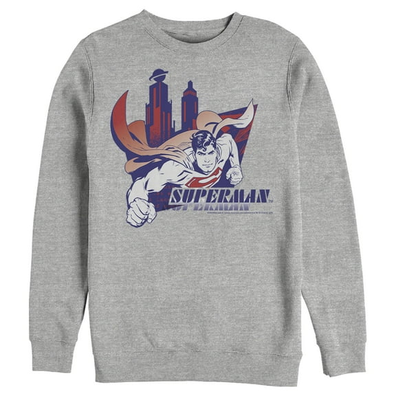Men's Superman City's Hero  Sweatshirt Athletic Heather Large