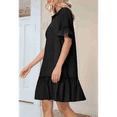 thumbnail image 4 of Women'S Summer Button Down Shirt Dress Casual Ruffle Sleeve Shift Mini Dresses with Pockets black M, 4 of 7