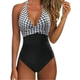 thumbnail image 5 of Ketyyh-chn99 Womens Swimsuits One Piece Swimsuit Women Tummy Control Bathing Suit for Women Tankini Swimsuits Swimsuits Halter Push Up Bathing Suits Black,M, 5 of 9