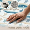 thumbnail image 6 of ODIKA 3'x5' Washable Accent Rug Wave Stripes Nautical Ocean Border Motif Animals Turtle Repeating Playful for Bedside, Nursery Room, Pet Friendly & Non-Shedding, 6 of 7