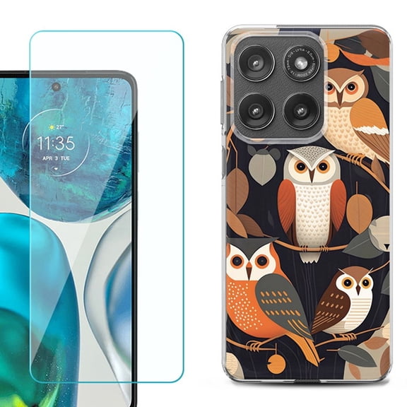 Shockproof Phone Case for Motorola Moto Edge 2026, by OneToughShield - Owl Mix