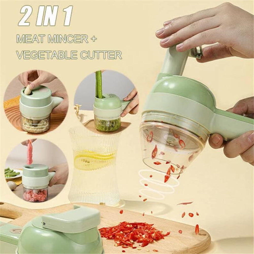 Buy GLITZKIVA 4 in 1 Handheld Electric Vegetable Cutter Set Portable  Wireless Garlic Mud Masher Garlic Press and Slicer Set Multifunctional  Electric Mini Food Processor Online at Best Prices in India - JioMart.