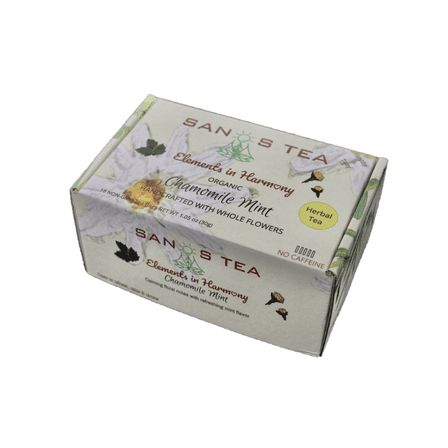 SanosTea Chamomile Mint Lavendar Premium Organic Herbal Tea, stress relief, aids digestion and refreshing - 18 count.