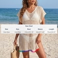 thumbnail image 3 of CHUMUD Beach Cover Ups for Women Mesh Swim Cover-Up Dress with Rainbow Tassel Hem V-Neck Short Sleeve Tunic Vacation, 3 of 6