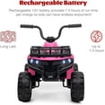 thumbnail image 4 of Jojoka 12V Kids ATV Ride On Car, Battery Powered Electric Ride On Toys for Toddlers with LED Lights, Music, High/Low Speeds, Treaded Tires, for 3-6 Years Old Boys & Girls, Pink, 4 of 7