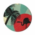 thumbnail image 1 of Tropical Mouse Pad for Computers, Retro Style Grunge Hawaiian Composition with Flamingo Silhouette and Palm Trees, Round Non-Slip Thick Rubber Modern Mousepad, 8" Round, Multicolor, by Ambesonne, 1 of 2
