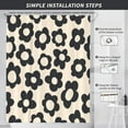 thumbnail image 6 of Black Cute Retro Floral Abstract Flower Shower Curtain for Bathroom 72W*72H Inch 70s Lovely Vintage Aesthetic Funky Bathtub Decor Modern Trendy Waterproof Polyester Fabric Set with 12 Hooks, 6 of 6