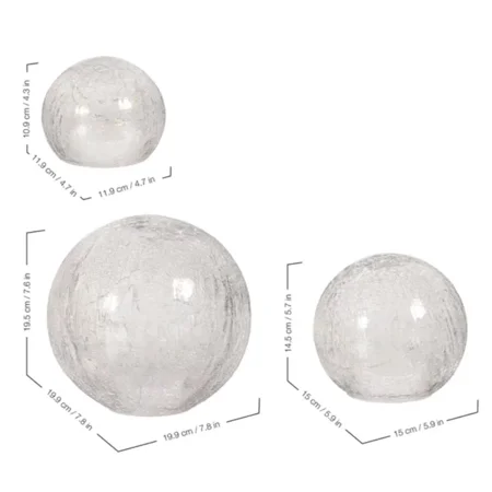 Evergreen Set of 3 LED Glass Spheres with Clear Crackle Finish MISSING SMALL ORB