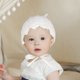 thumbnail image 5 of Accesorio para fotos de sombrero ajustable con cinta de seda y encaje para niña recién nacida (blanco), 5 of 8